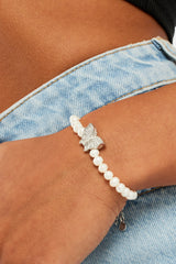 Freshwater Pearl and Iced Butterfly Bracelet