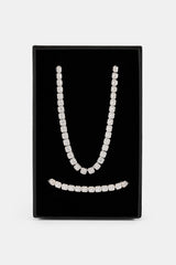 Clustered Tennis Chain & Bracelet - 7mm