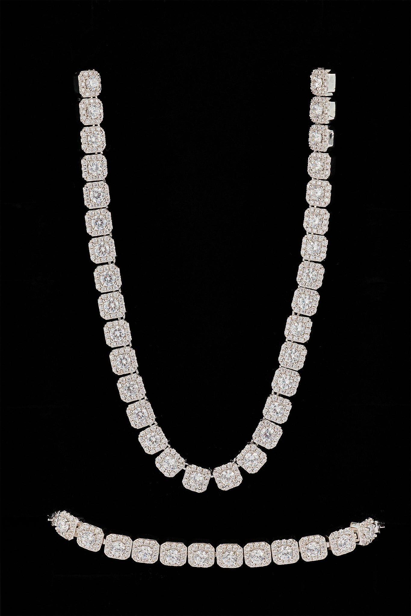 Clustered Tennis Chain & Bracelet - 7mm