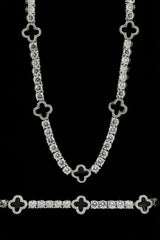 Tenniskette und Armband mit schwarzem Motiv – 5 mm