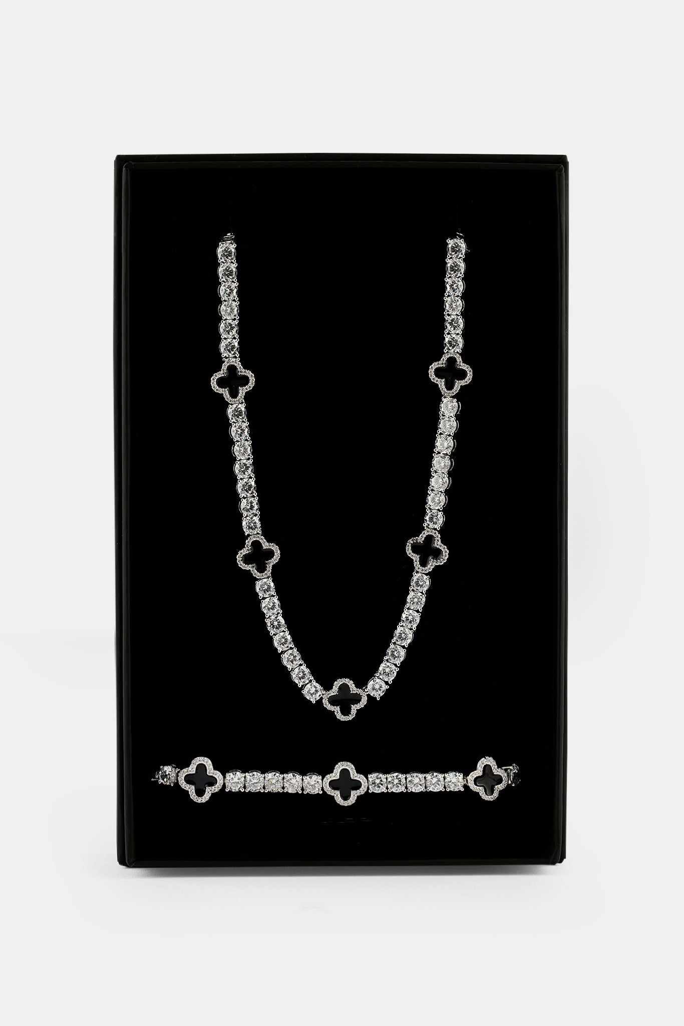 Tenniskette und Armband mit schwarzem Motiv – 5 mm