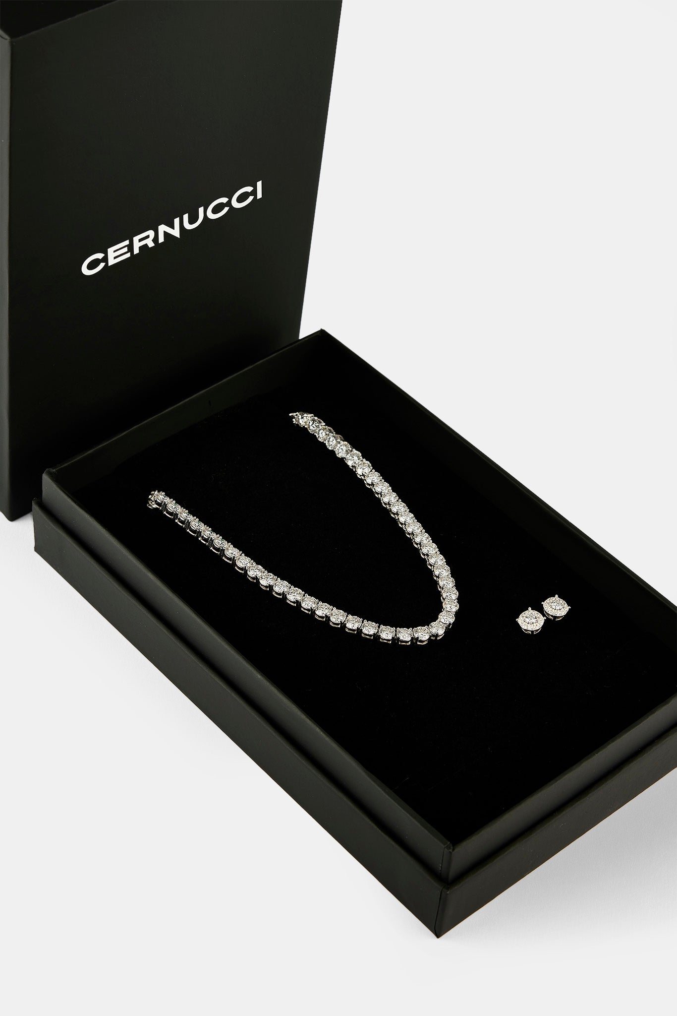 Moissanite Tennis Chain & Cluster Stud - 5mm