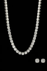 Moissanite Tennis Chain & Cluster Stud - 5mm