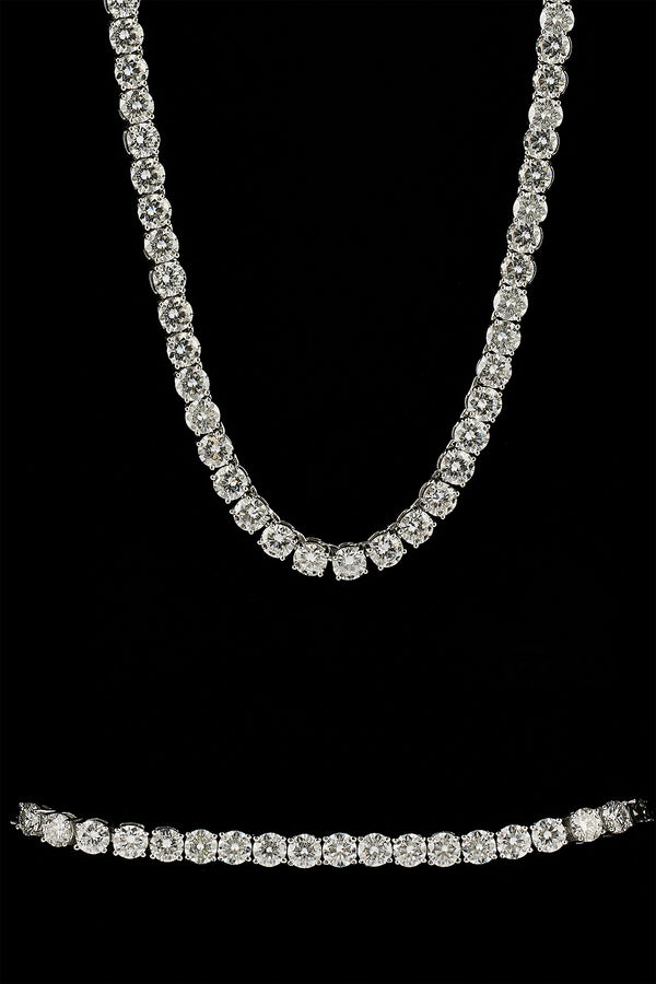 Moissanite Tennis Chain & Bracelet - 5mm