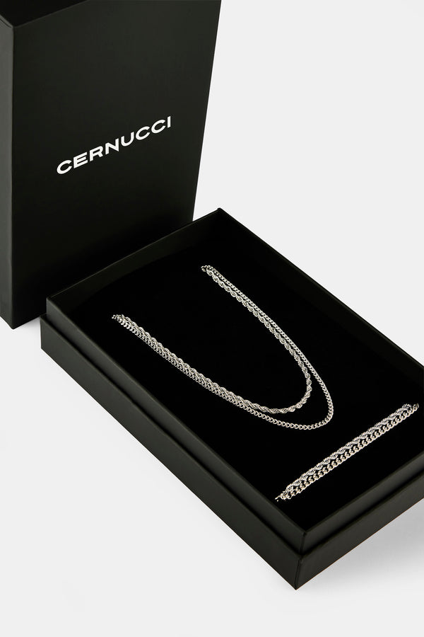 Rope & Micro Cuban Chain & Bracelet - 3mm