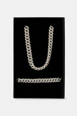 Iced Out Cuban Chain & Bracelet - 8mm