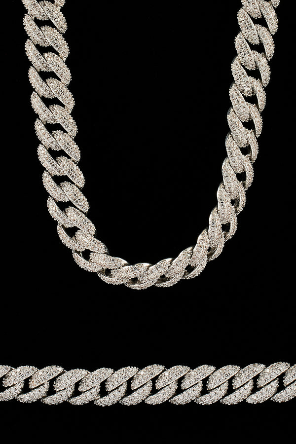 Iced Out Cuban Chain & Bracelet - 8mm