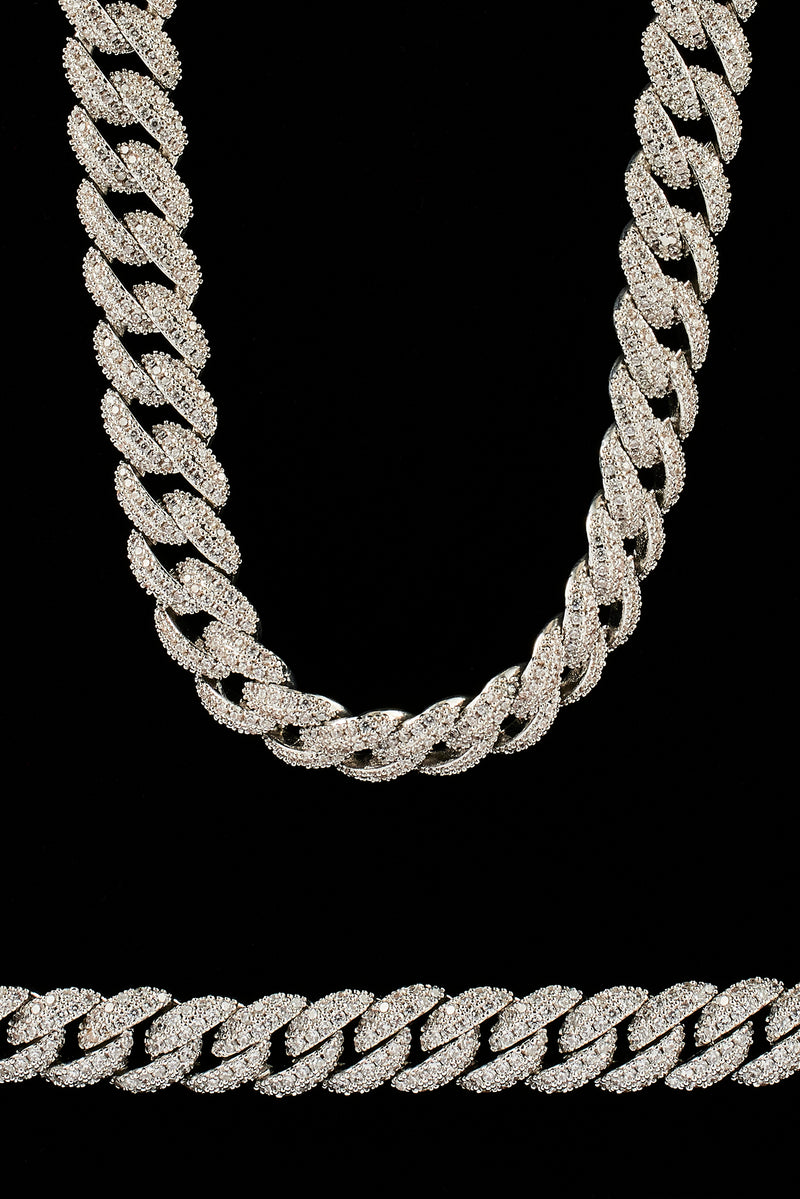 Iced Out Cuban Chain & Bracelet - 8mm