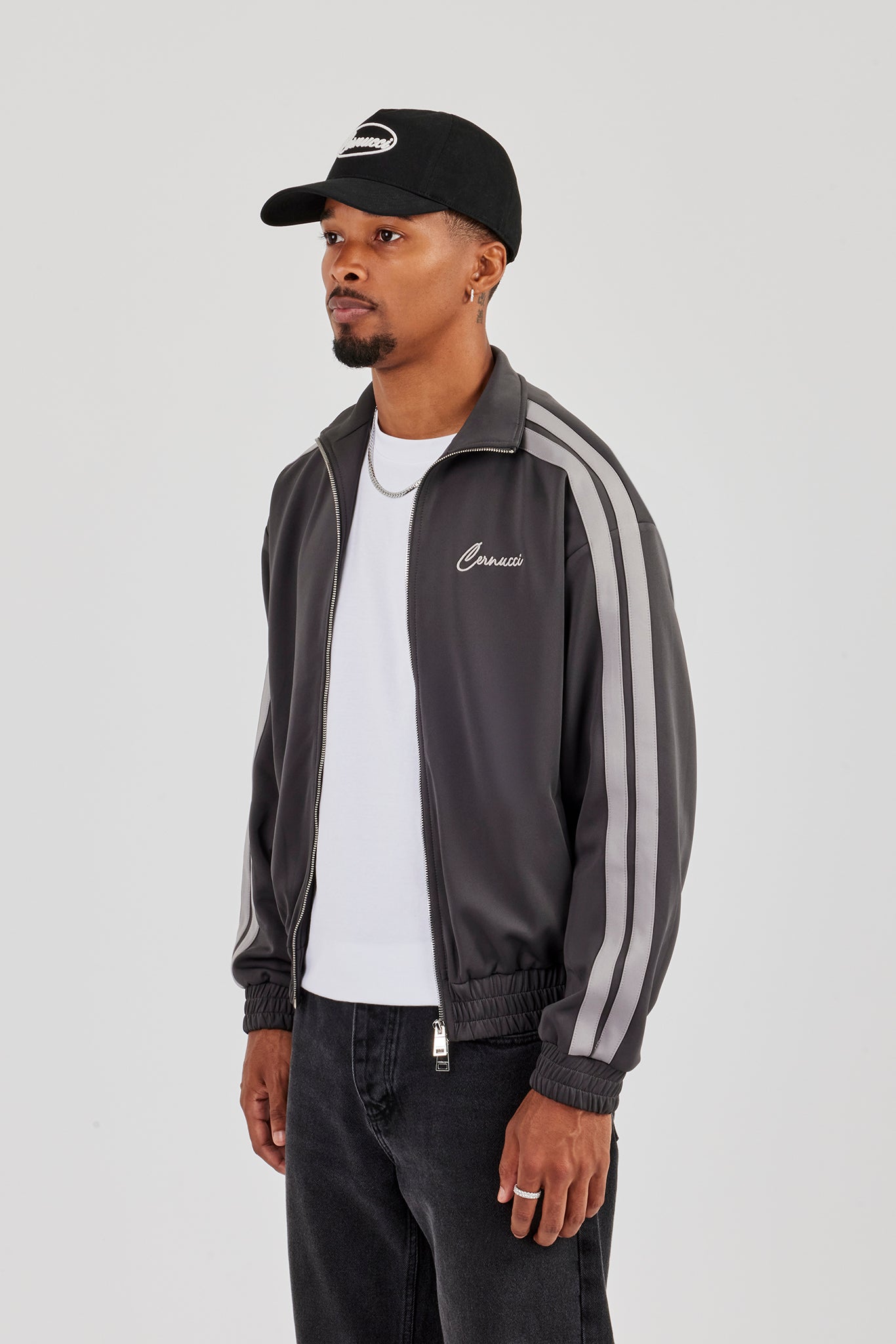 Trainingsjacke mit Taping - Anthrazit