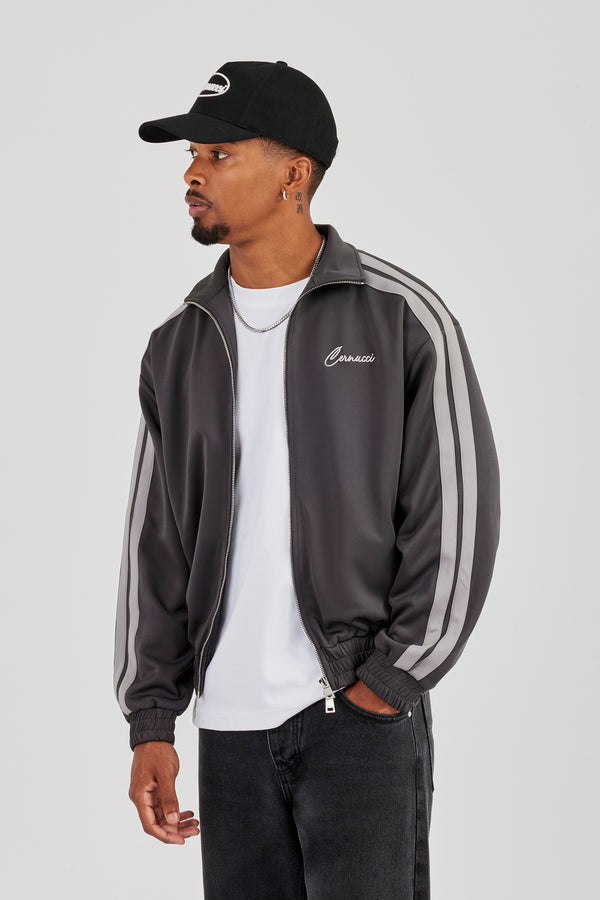 Trainingsjacke mit Taping - Anthrazit