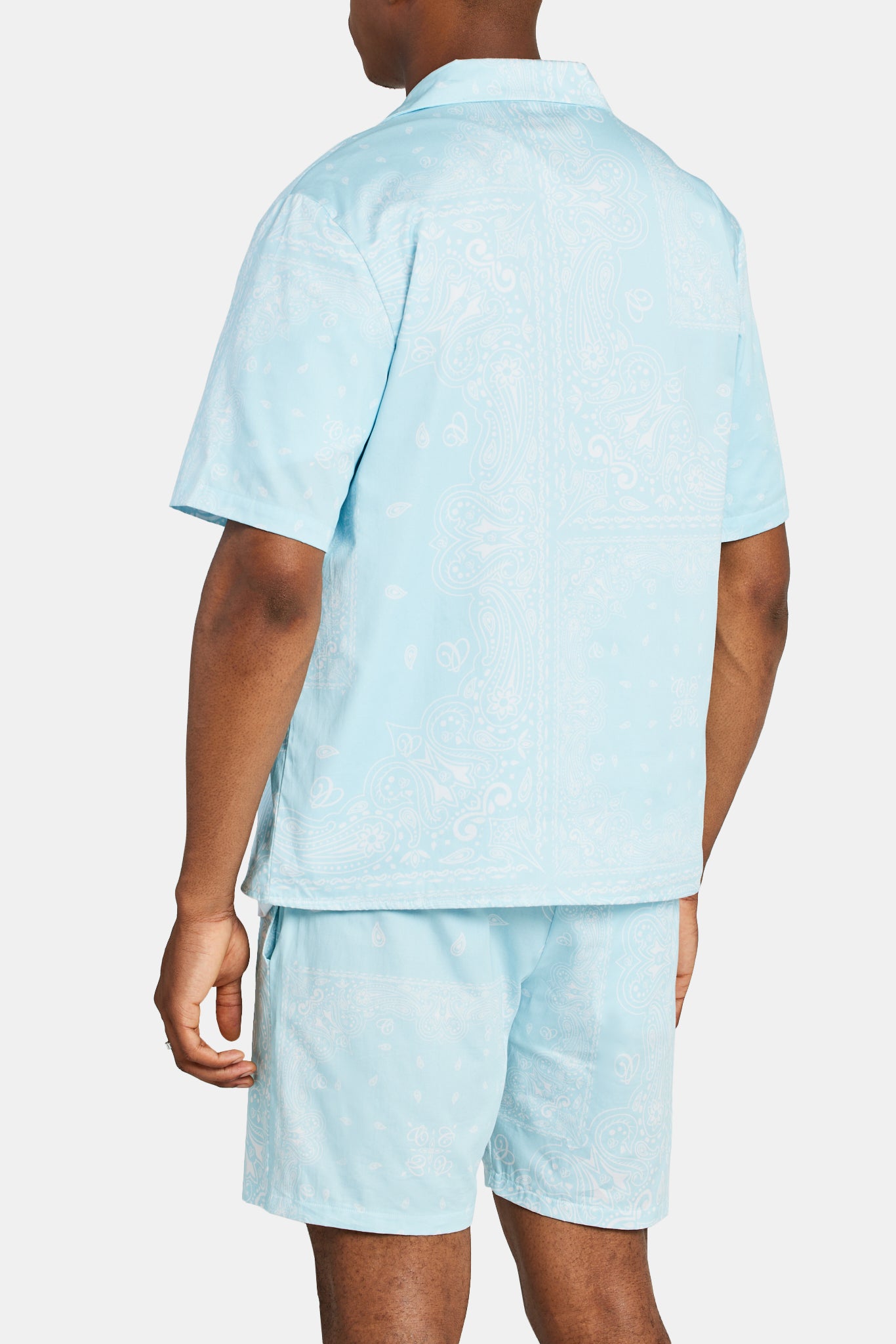 Hemd mit Bandana-Print - Hellblau