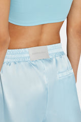 Satin-Shorts mit C-Logo-Bordüre - Blau