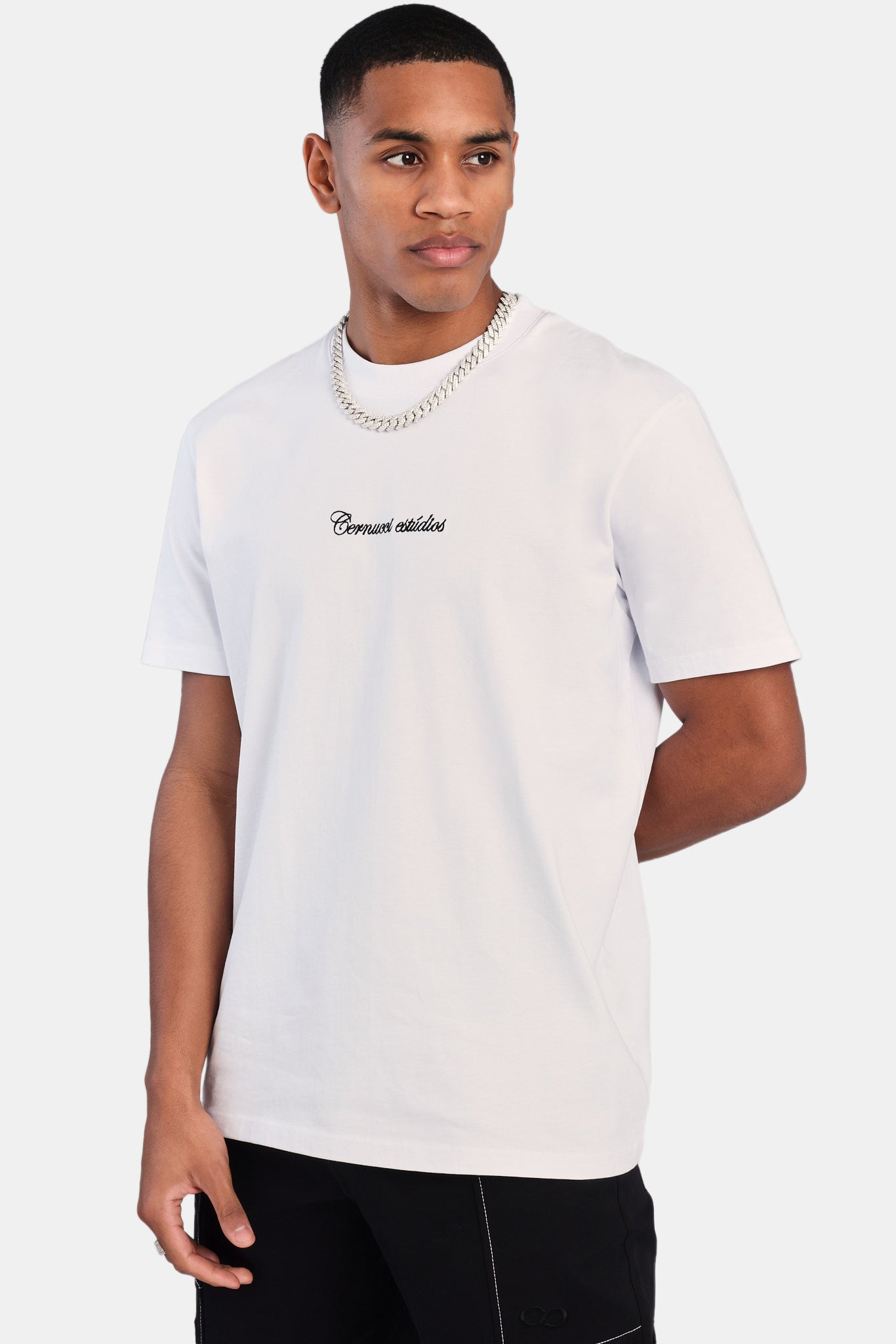 Cernucci Studios Besticktes T-Shirt - Weiß