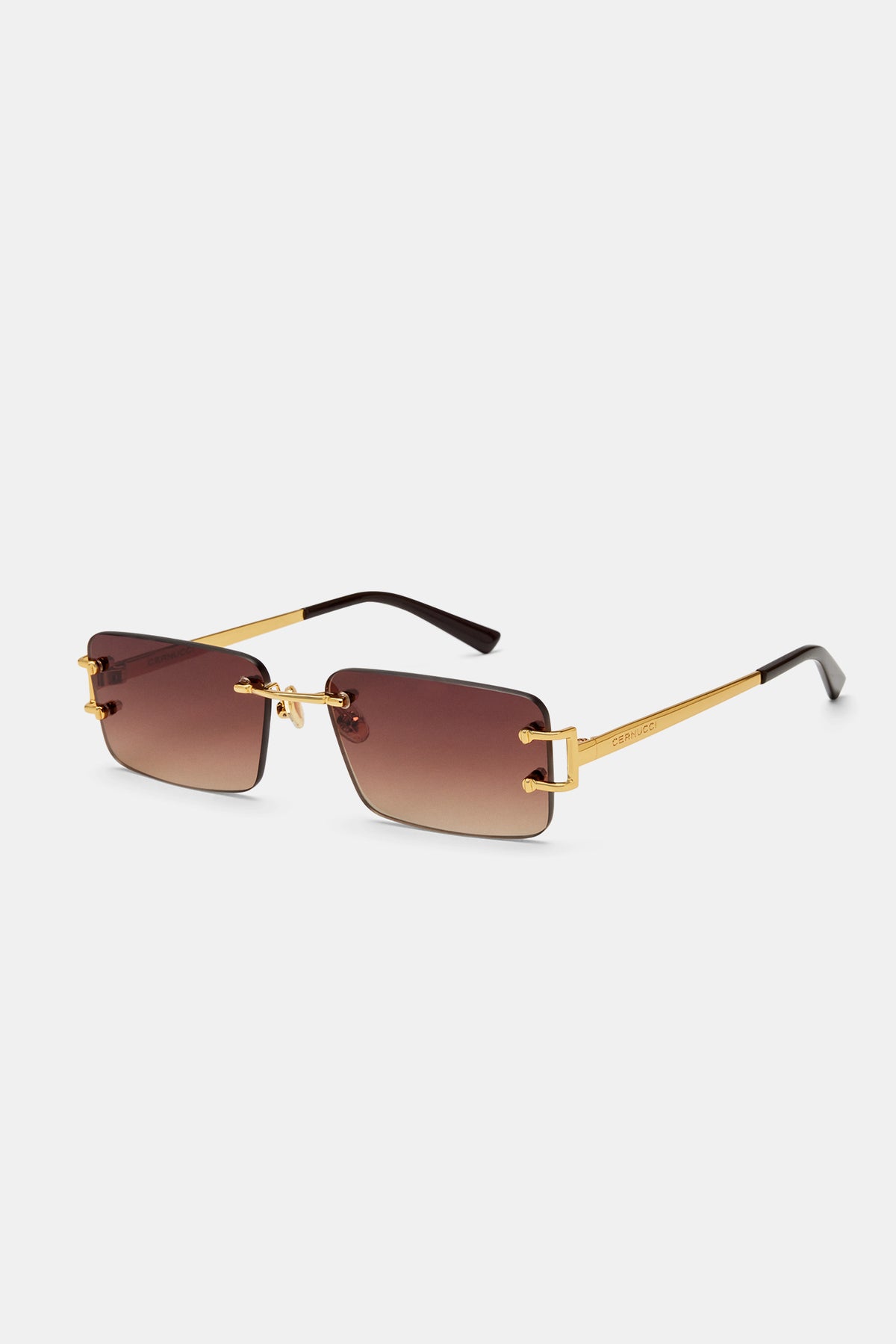 Cernucci Rectangular Sunglasses | Transparent Brown Frame | Case & Box Included SN-STS-B_1_R.jpg?v=1691594268&  main image 2