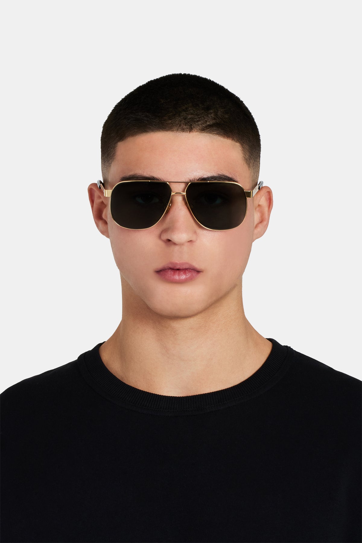 Gold Aviator Sunglasses - Black | Mens Accessories | Shop  display picture 1