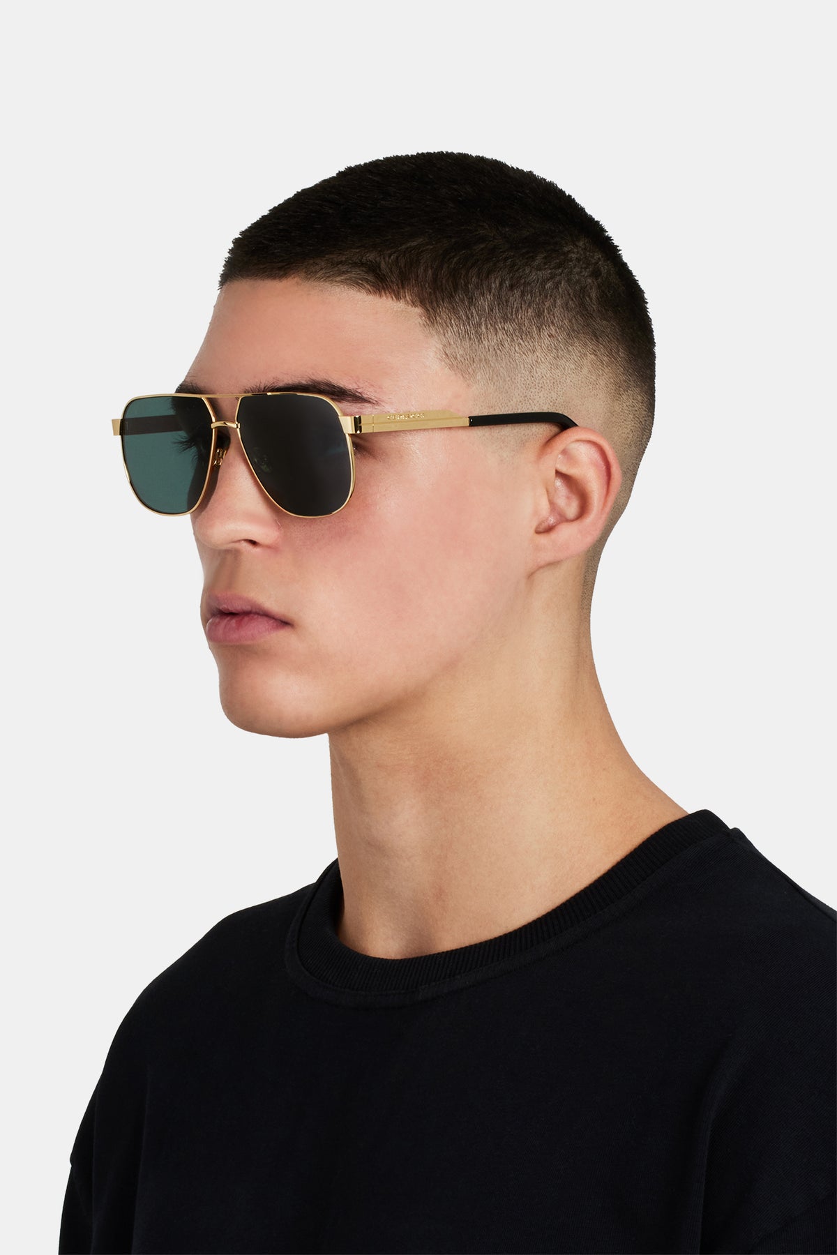 Gold Aviator Sunglasses - Black | Mens Accessories | Shop  display picture 2