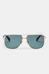 Gold Aviator Sunglasses - Black