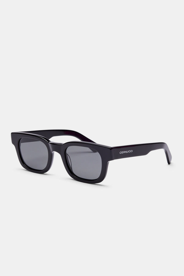 Classic Square Acetate Sunglasses - Black