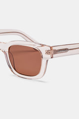 Classic Square Acetate Sunglasses - Transparent Brown