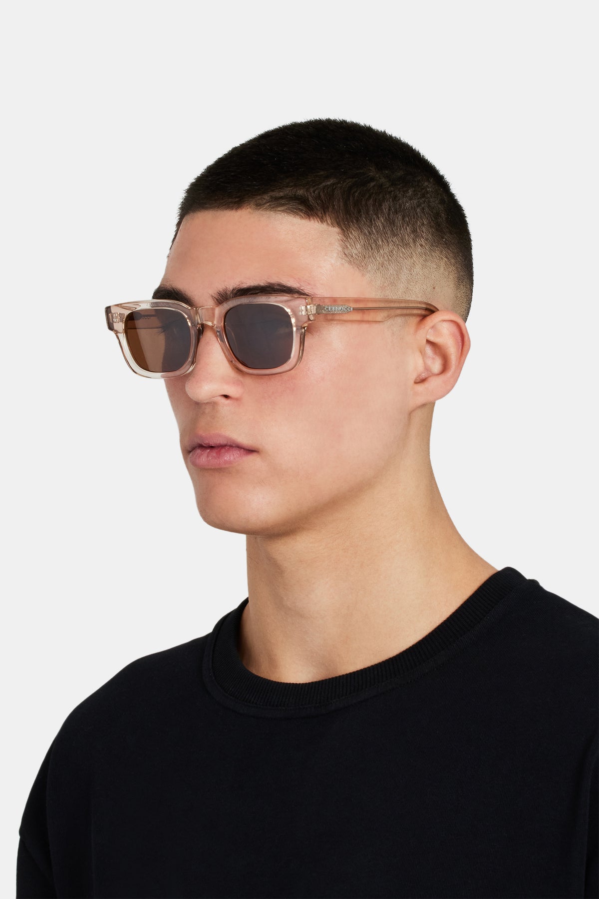 Classic Square Acetate Sunglasses - Transparent Brown | Mens  display picture 1