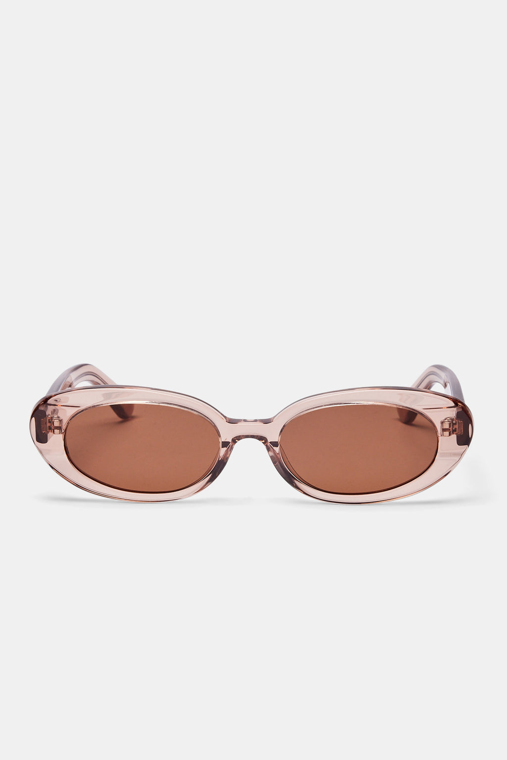 Slim Oval Acetate Sunglasses Transparent Blush Womens Accessories