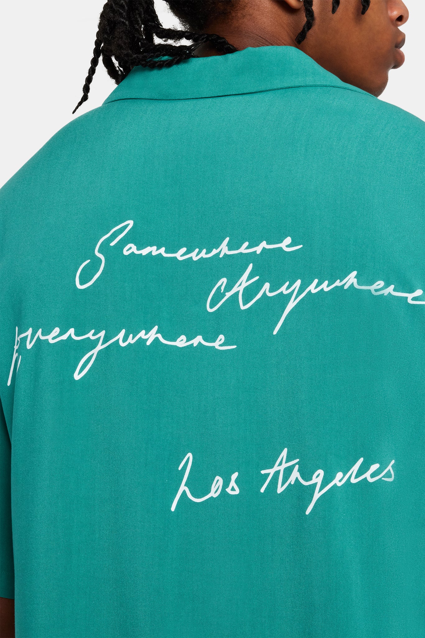 Bowlinghemd mit Text-Print - Grün