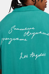 Bowlinghemd mit Text-Print - Grün