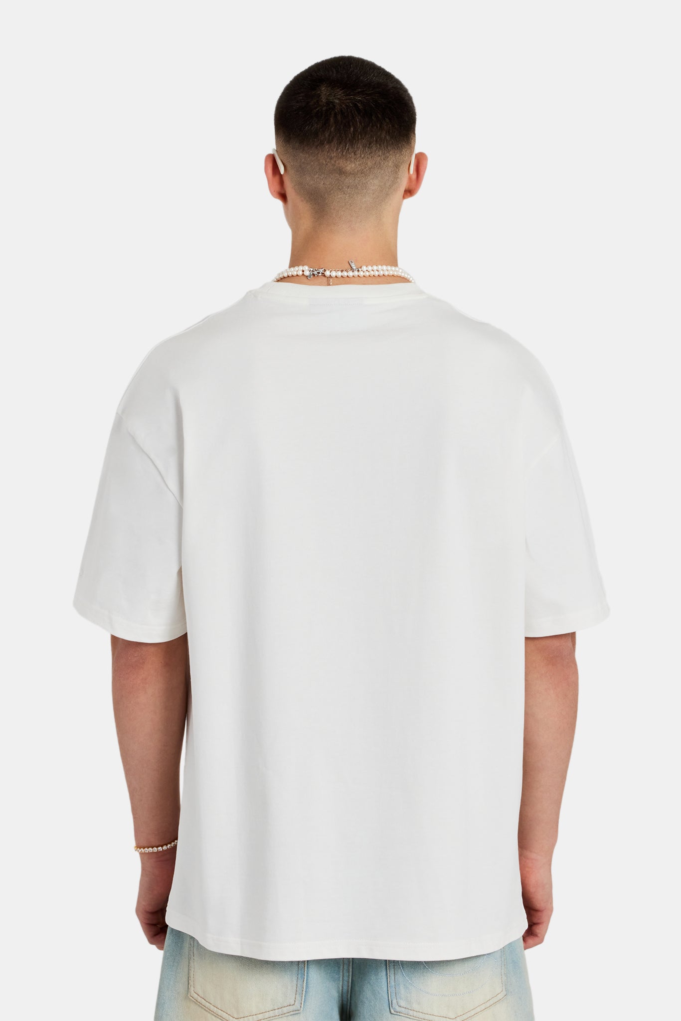 Oversize-T-Shirt mit C Repeat Palm-Grafik - Off White