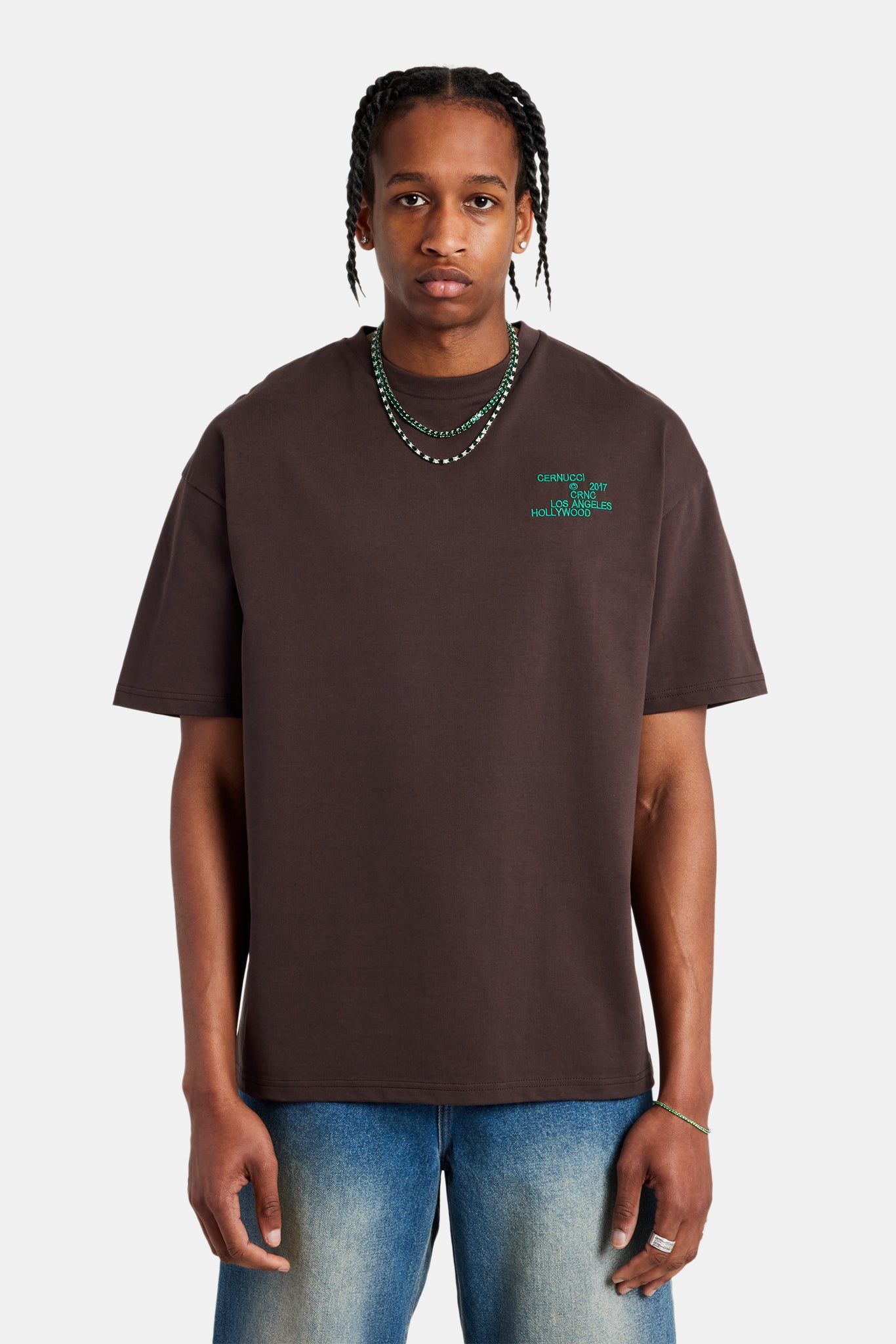 Motel Back Graphic Oversized T-Shirt - Chocolate | Mens Tees
