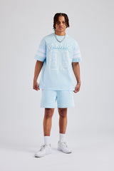 86 Varsity Skater T-Shirt &amp; Shorts Set - Hellblau