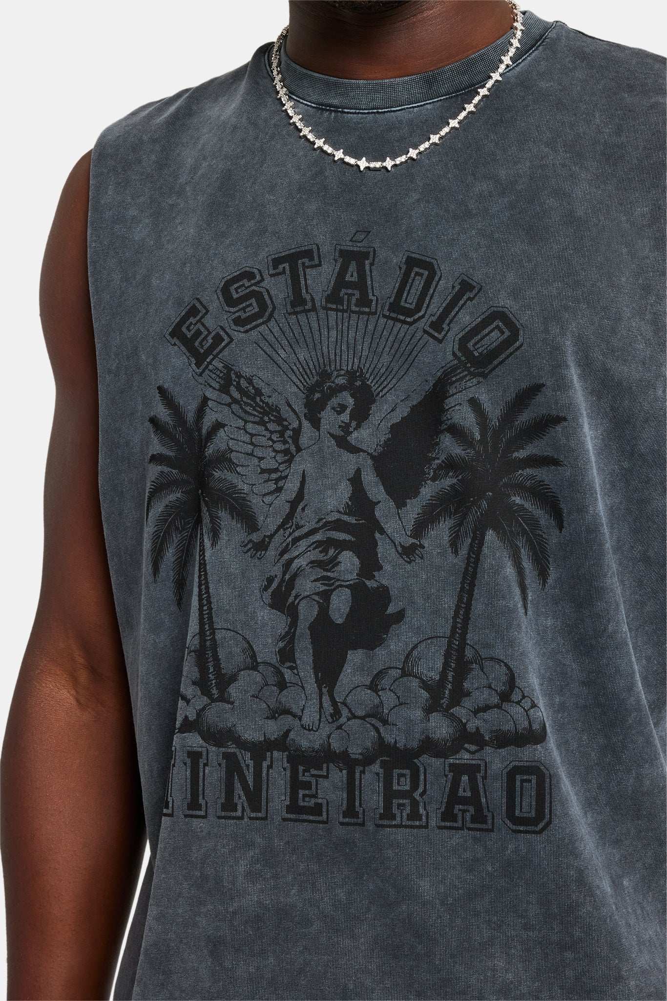 Washed Cherub Boxy Fit Tank - Verwaschenes Schwarz