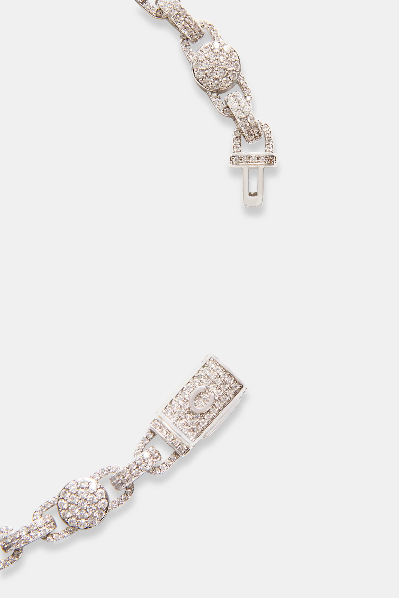 Iced Baguette CZ Kreuz Tropfen Kette
