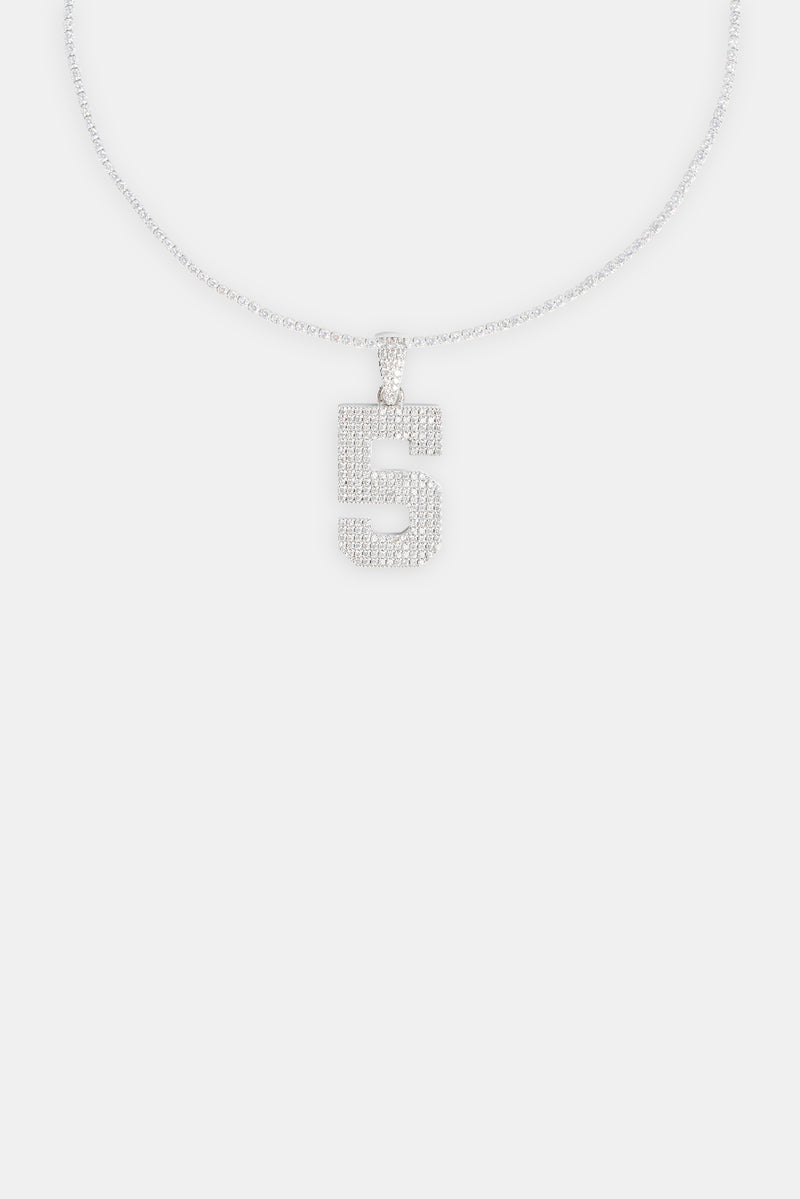 Redline Paris - Diamond-paved number necklace in white gold - Redline