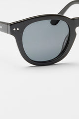Chunky Rounded Acetate Frame Sunglasses - Black