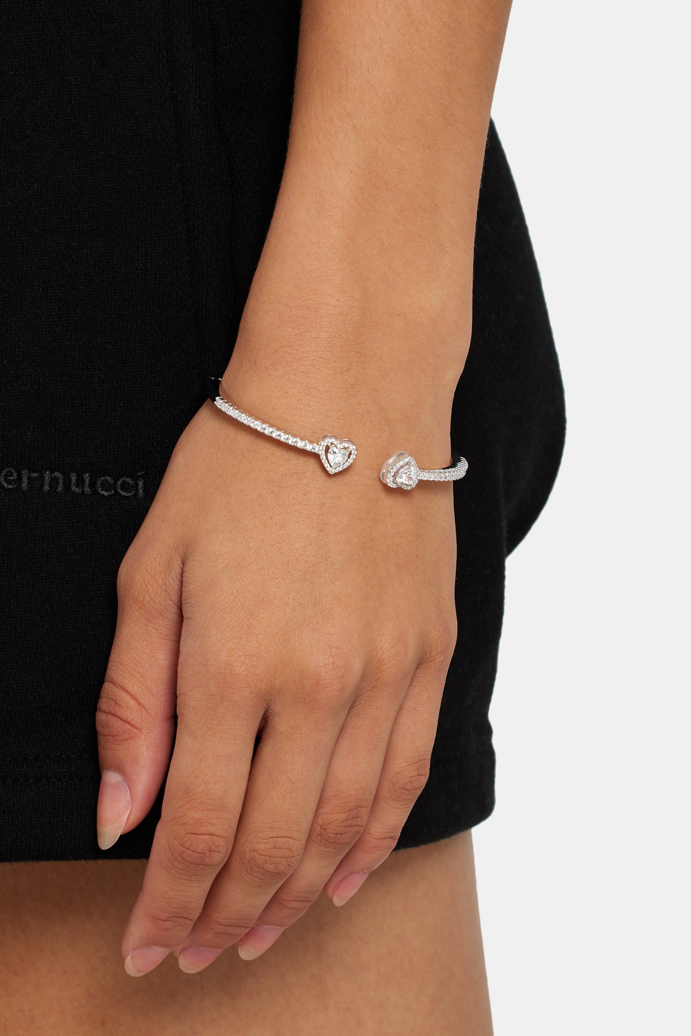 Iced CZ Heart Bangle – Cernucci