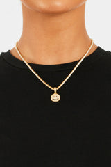 Vergoldeter Anhänger mit Iced CZ Happy Face