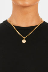 Vergoldeter Anhänger mit Iced CZ Happy Face