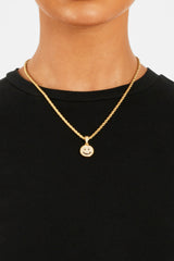 Vergoldeter Anhänger mit Iced CZ Happy Face