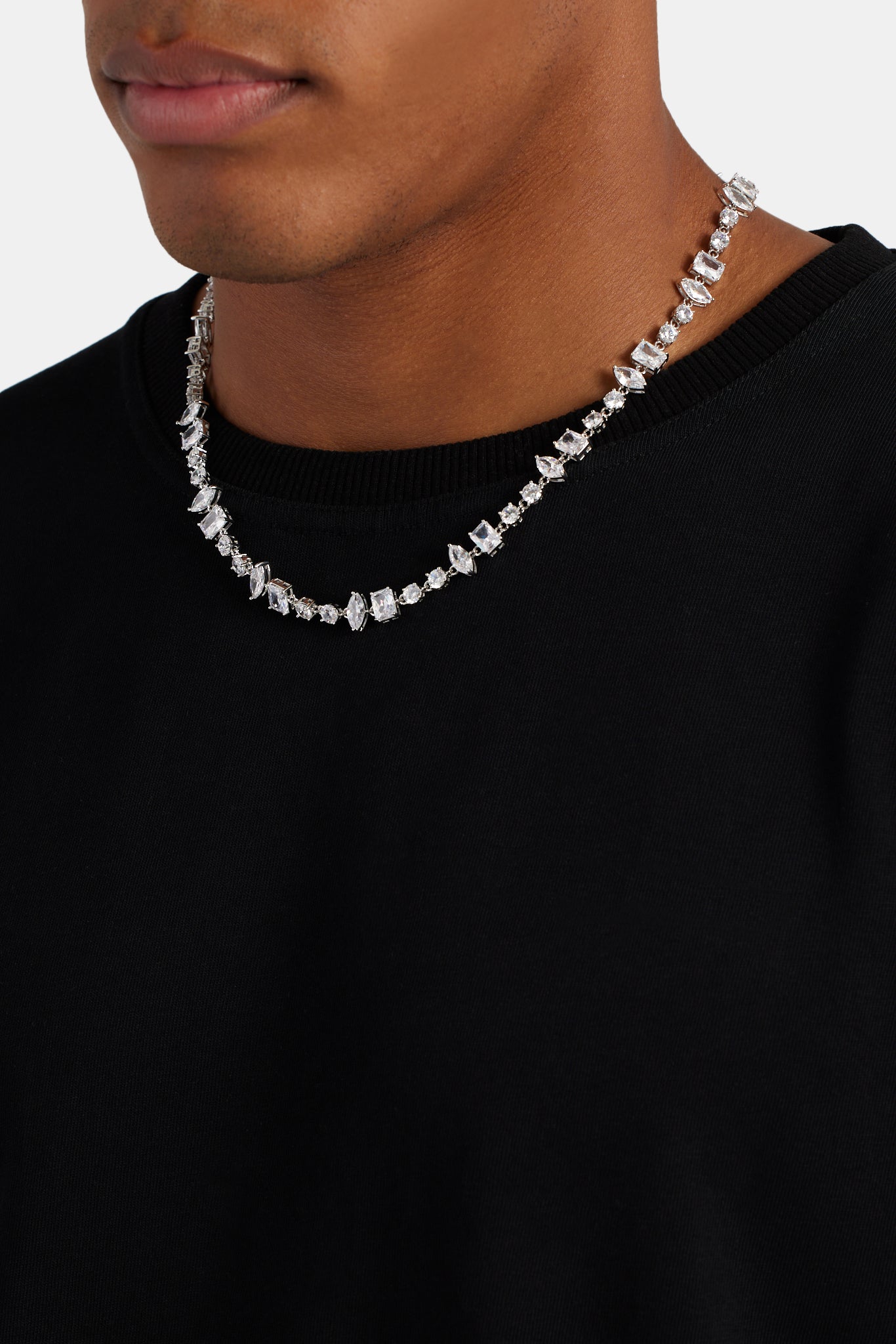 Iced CZ Clear Mixed Shape Tenniskette