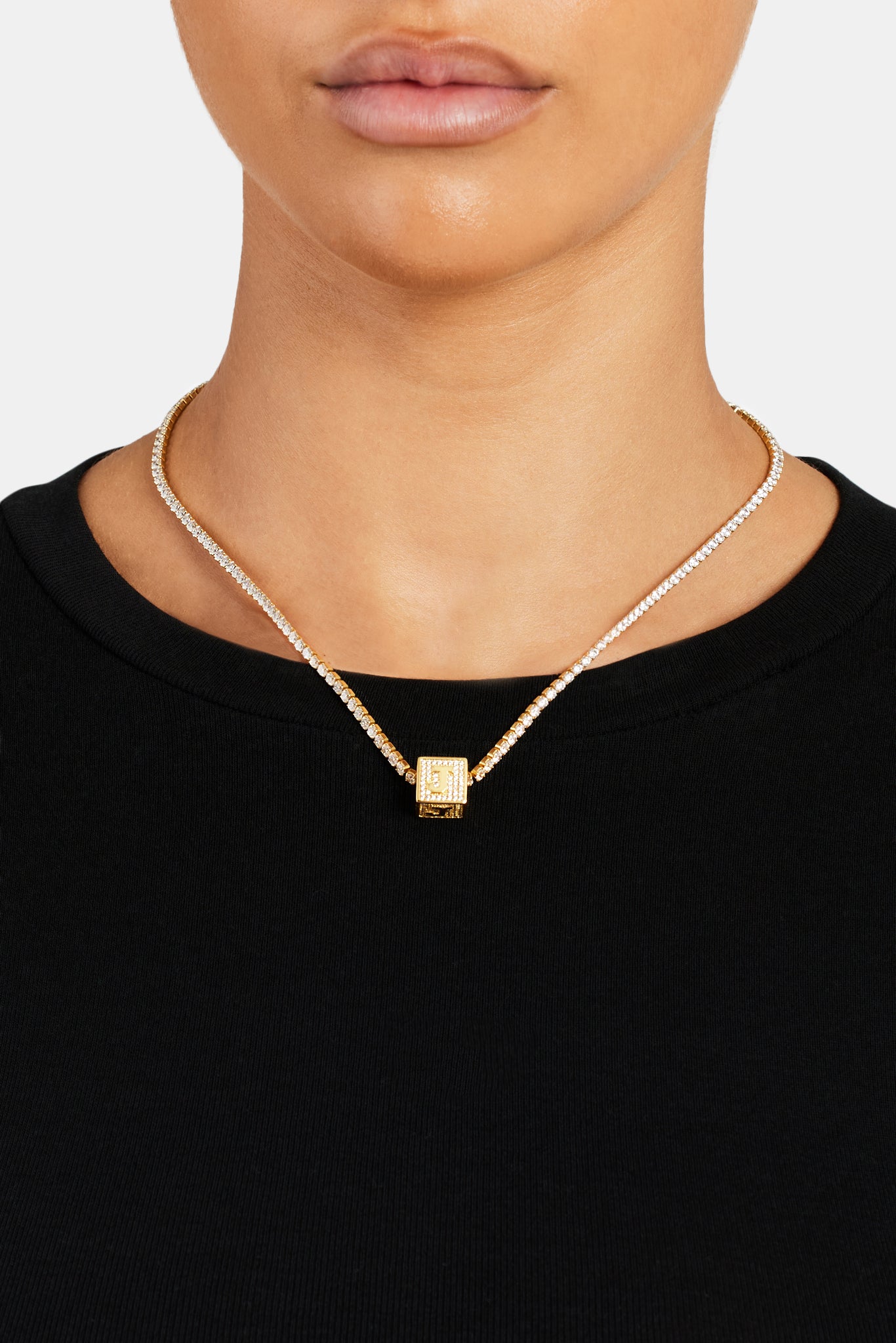 Gold Plated Iced J Letter Block Pendant | Womens Pendants | Shop ...
