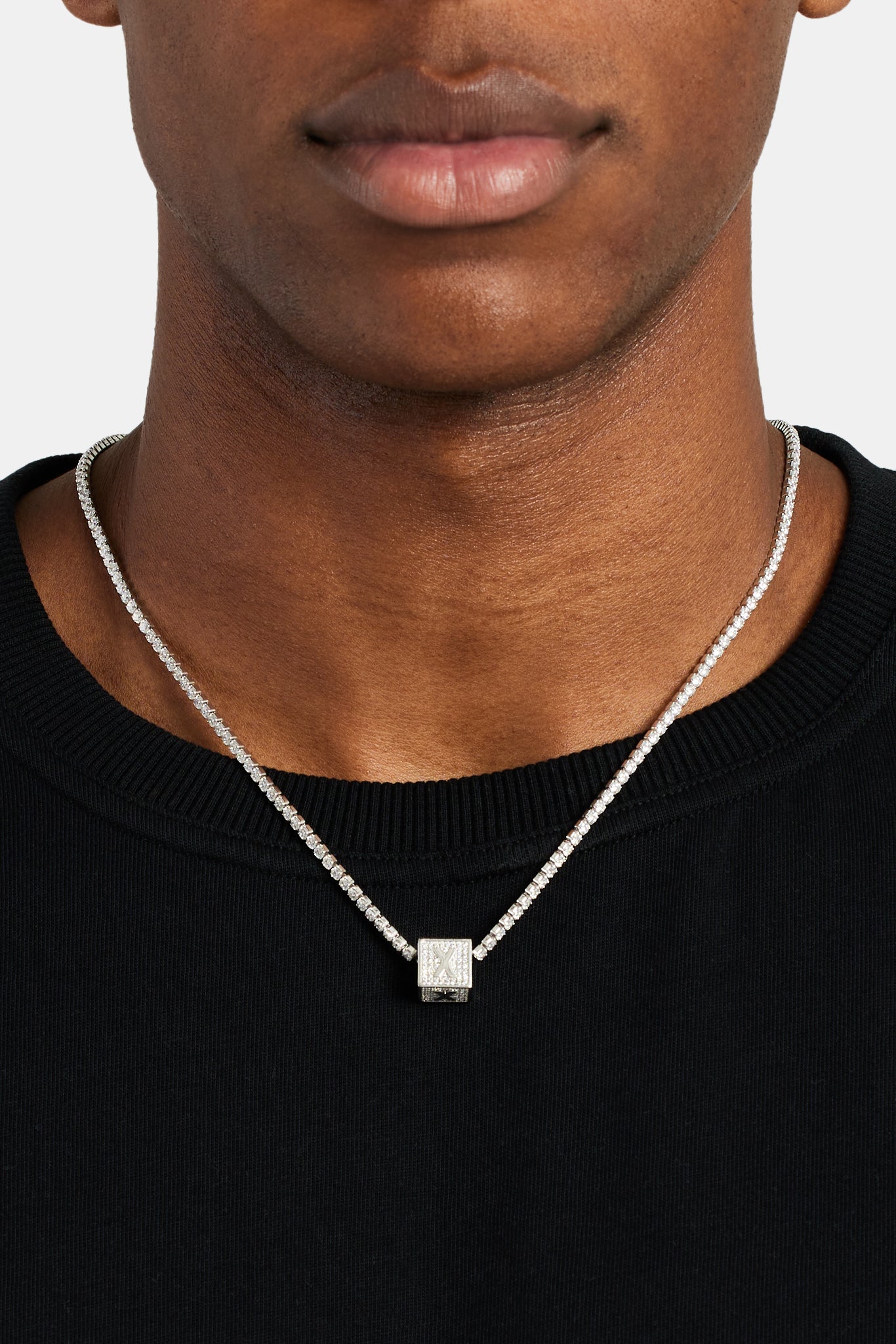 Iced X Buchstabenblock-Anhänger