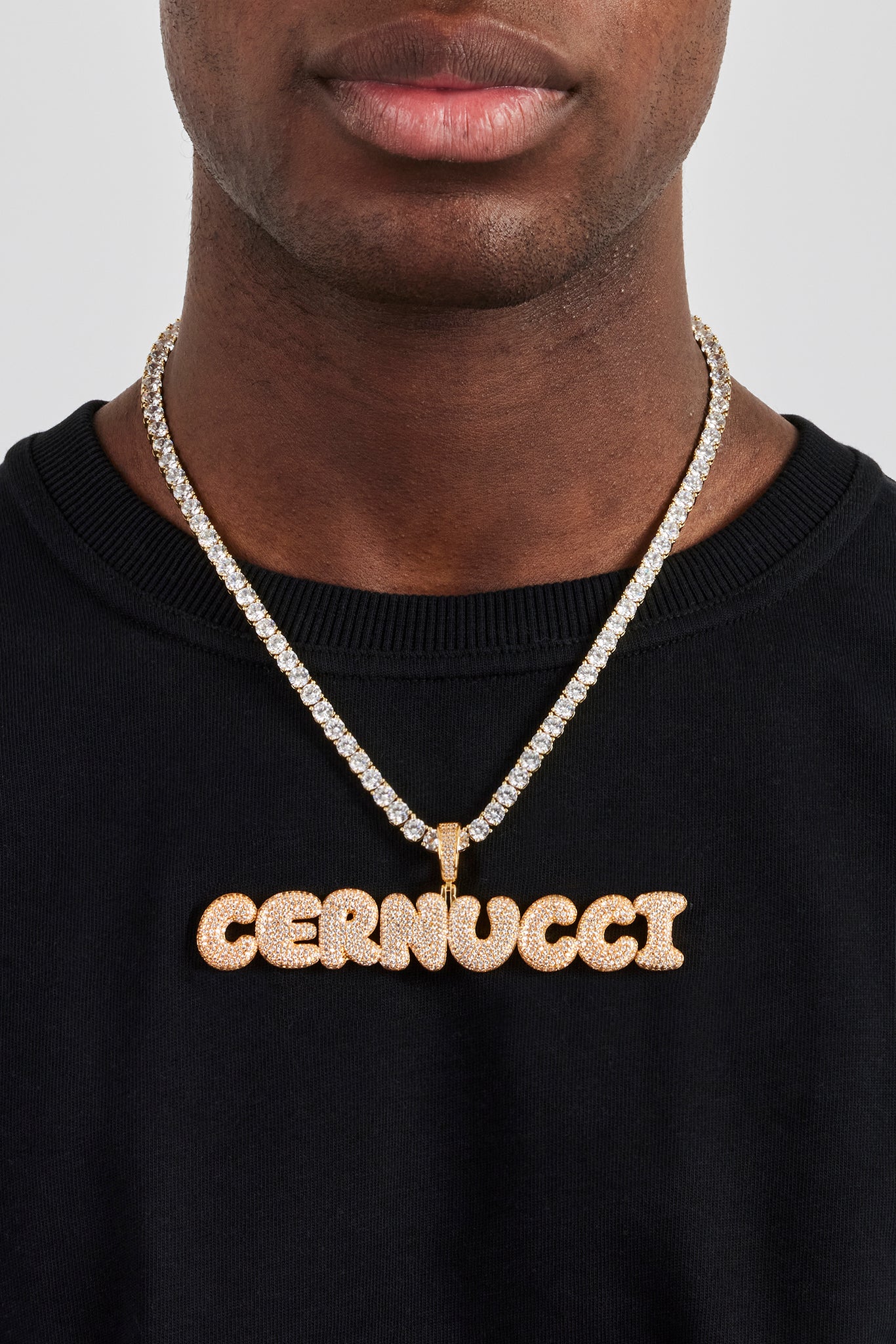 Iced Bubble Font Buchstabenanhänger - 20mm - Gold