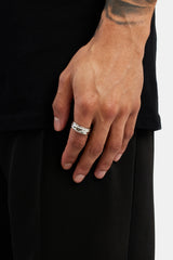 Polished Groove Band Ring - White