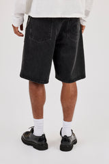 Denim Applique Jort & 10mm Cernucci Motif Jean Chain - Washed Black