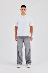 Panelled Baggy Jean - Washed Grey