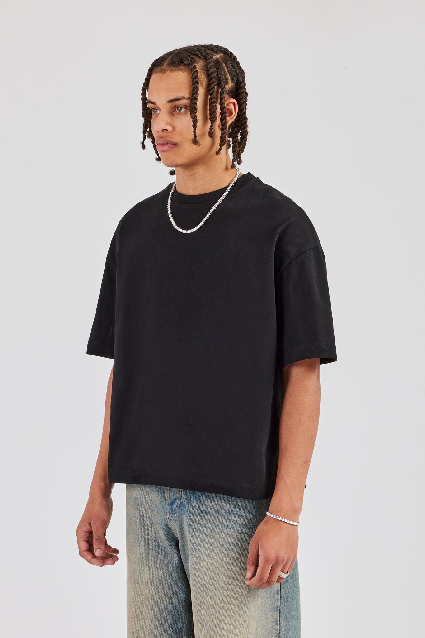 Boxy T-Shirt - Schwarz