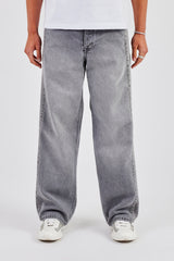 Panelled Baggy Jean - Washed Grey