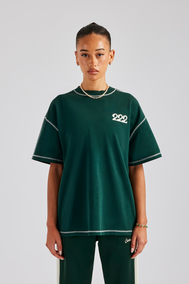 222 Cherub Oversize-T-Shirt - Waldgrün