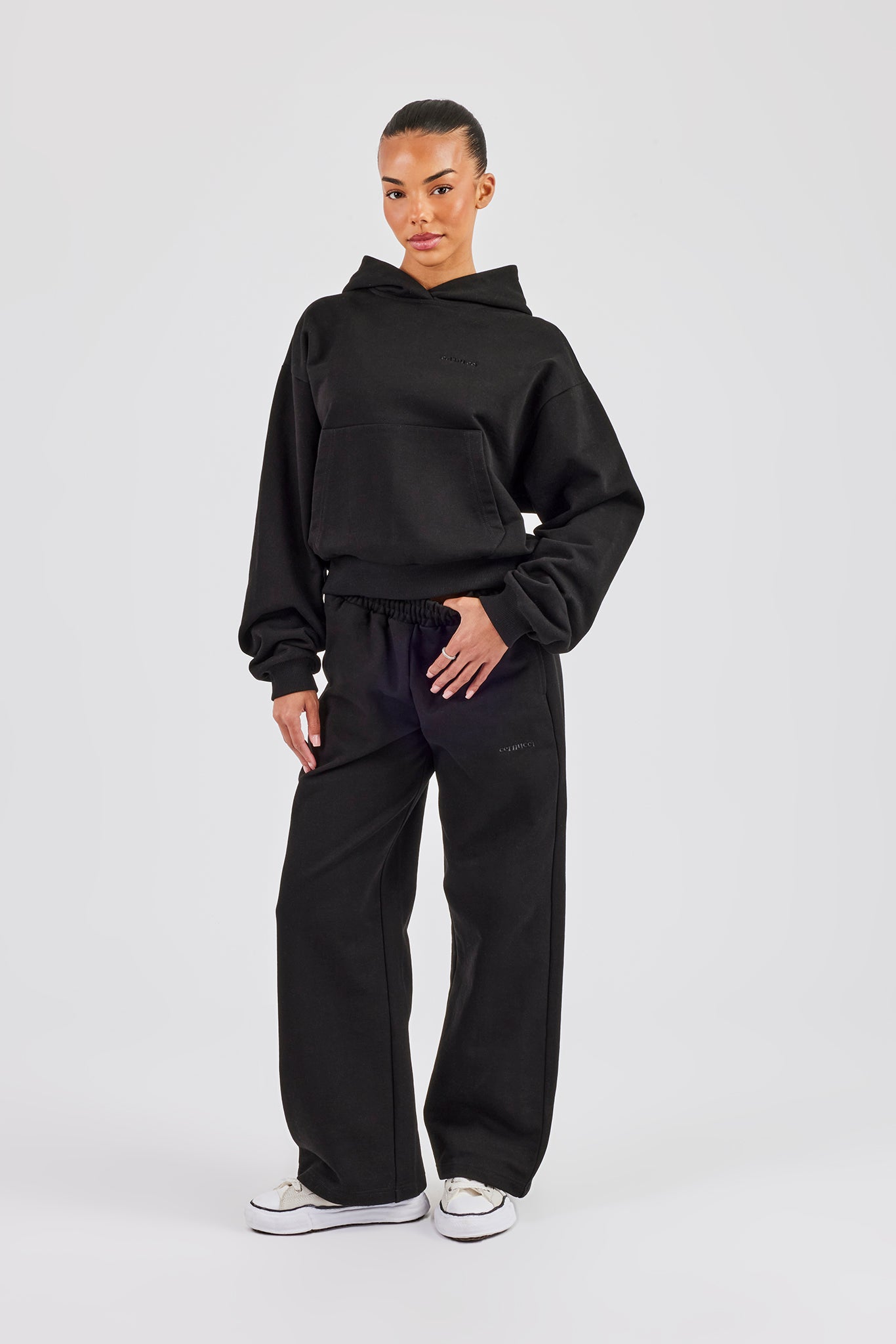 Cernucci Bubble Boxy Hoodie - Black