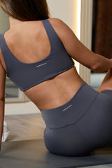 Classic Scoop Neck Bralet & Short - Granite Grey